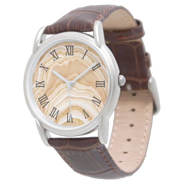 Imitate Golden Agate Armbanduhr (Schrägansicht)