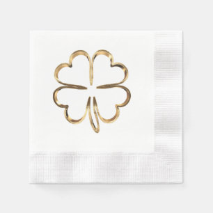 Imitate Golden Clover Viel Glück Serviette