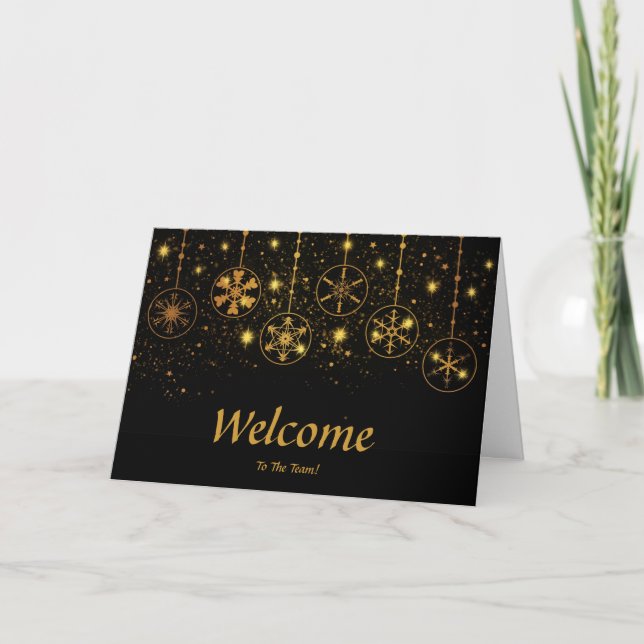 Imitate Golden Foil Confetti Glitzern Herzlich wil Karte (Vorderseite)