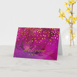 Imitate Golden Foil Confetti Glitzern Herzlich wil Karte