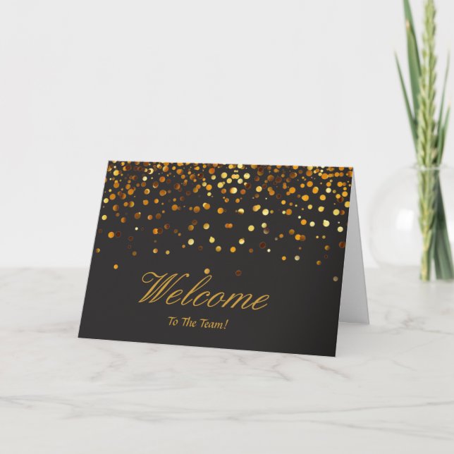 Imitate Golden Foil Confetti Glitzern Herzlich wil Karte (Vorderseite)