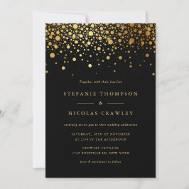 Imitate Golden Foil Confetti Hochzeitsfeier Einladung