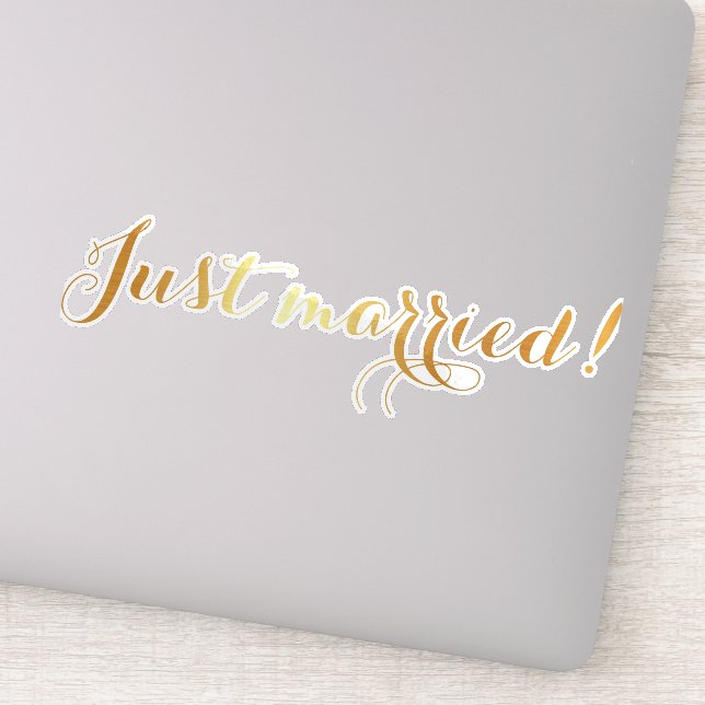 Imitate-golden Just Married Aufkleber (Detail)