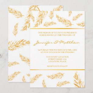 Imitate Golden Yellow Color Feathers Elegante Hoch Einladung