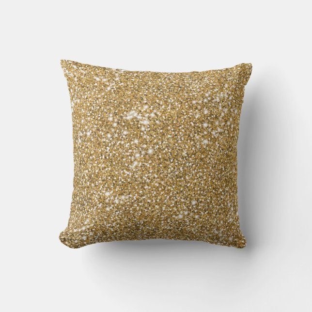 Imitate Golden Yellow Glitzer Texture Look Grafik Kissen (Vorderseite)