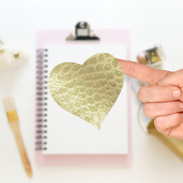 Imitate Goldene Alligatorin Herz-Aufkleber