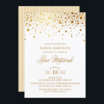 Imitate Goldene Foil Confetti Bar Mitzvah Einladun Einladung<br><div class="desc">Moderne und elegante Bar Mitzvah Einladung mit Imitate Rose Gold Konfetti Punkte. Matching-Elemente sind verfügbar.</div>