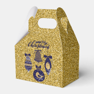 Imitate Goldener Glitzer Frohe Weihnachtsdekoratio Geschenkschachtel