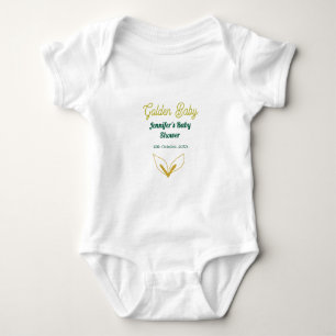 Imitate goldfarbene grüne Walddusche verzauberte B Baby Strampler