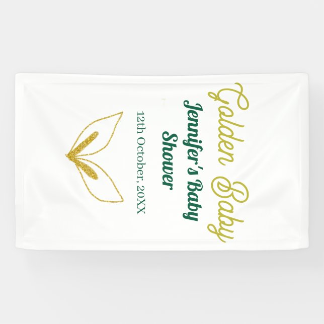 Imitate goldfarbene grüne Walddusche verzauberte B Banner (Horizontal)