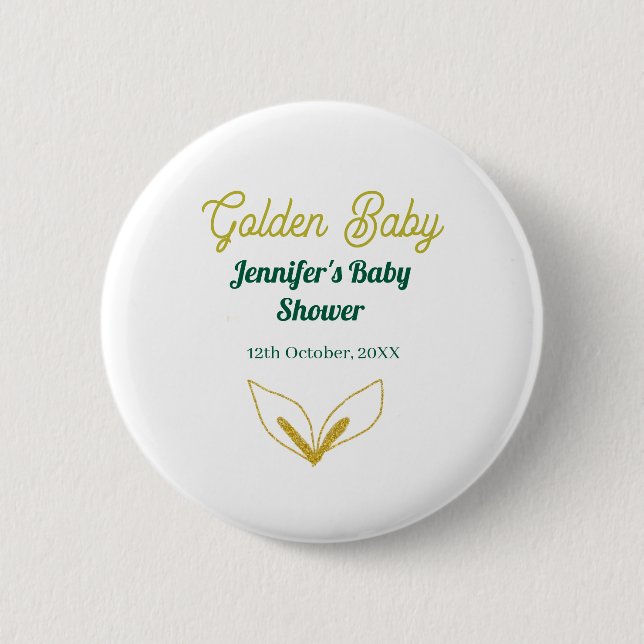 Imitate goldfarbene grüne Walddusche verzauberte B Button (Vorderseite)