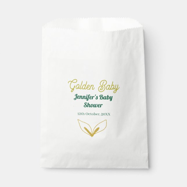 Imitate goldfarbene grüne Walddusche verzauberte B Geschenktütchen (Vorderseite)