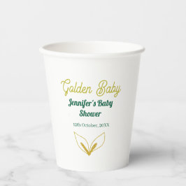 Imitate goldfarbene grüne Walddusche verzauberte B Pappbecher