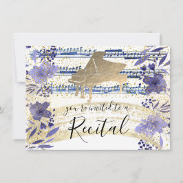 IMITATE Goldfolie auf indigoblaue Blume Einladung