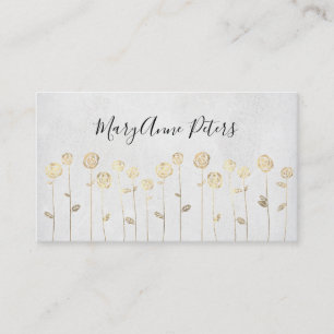 Imitate Goldfolie Blume Visitenkarte