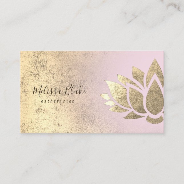 Imitate Goldfolie-Dekoration mit rosa Farbverlauf Visitenkarte (Vorderseite)