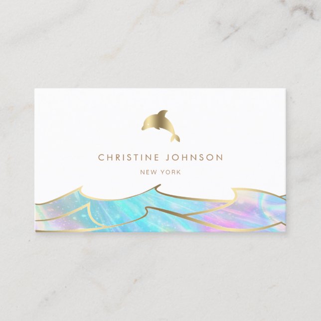 Imitate Goldfolie Delphin Logo Visitenkarte (Vorderseite)