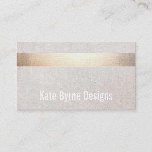 Imitate Goldfolie gestreift Elegant Moderne Beige  Visitenkarte (Vorderseite)