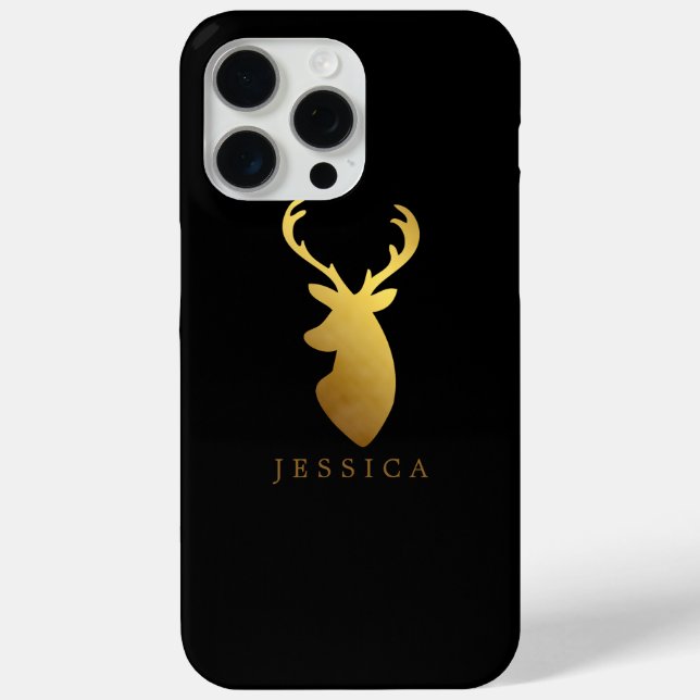 Imitate Goldfolie Hirschkopf Personalisiert Case-Mate iPhone Hülle (Rückseite)