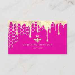 Imitate Goldfolie-Königin auf Neon-Rosa Visitenkarte