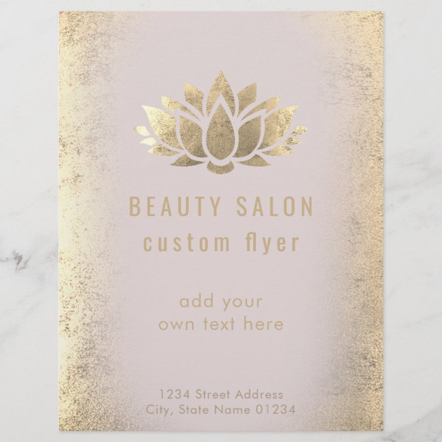 ・IMITATE Goldfolie Lotus Blume Schönheitssalon Flyer (Vorne)