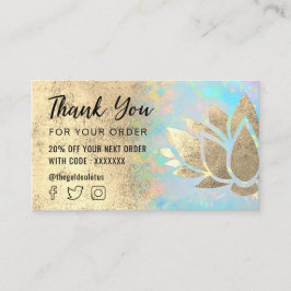 Imitate Goldfolie Lotus Danke Visitenkarte