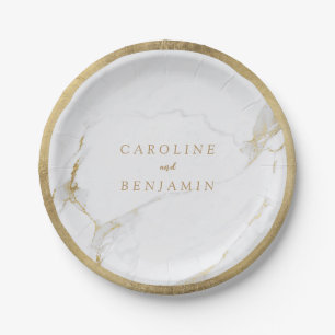 Imitate Goldfolie Marmor Luxus moderne Hochzeit Pappteller