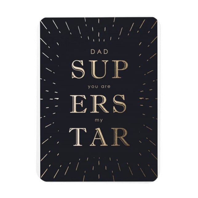 Imitate Goldfolie Papa ist Superstar Vatertag Magnet (Vertikal)