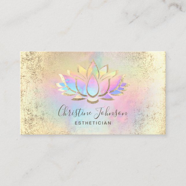Imitate Goldfolie und Pastellfarben Lotus Visitenkarte (Vorderseite)