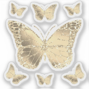 Imitate Goldfolienschmetterlinge Transparentaufkle Aufkleber