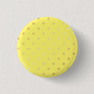 Imitate Goldgelbe Polka-Punkte Button