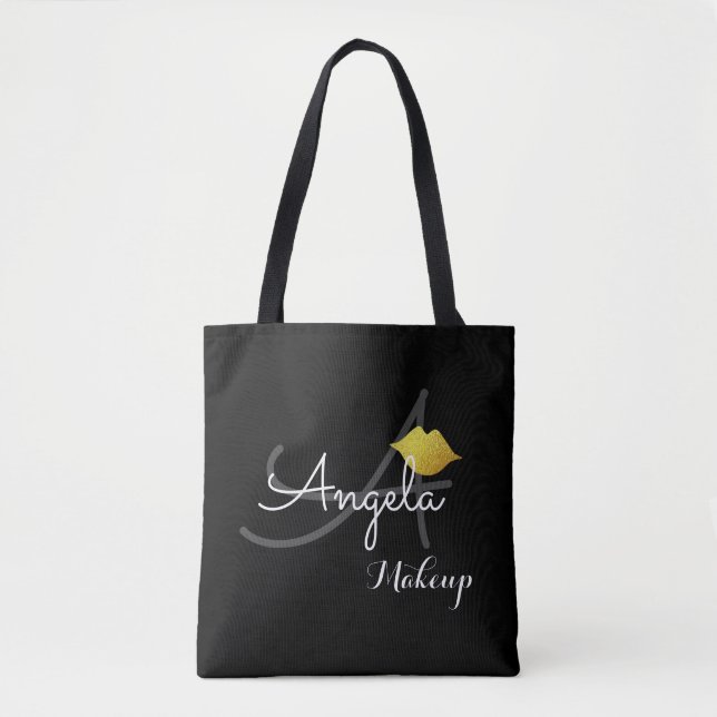 Imitate Goldlips . Makeup Künstler Monogramm Schön Tasche (Vorderseite)