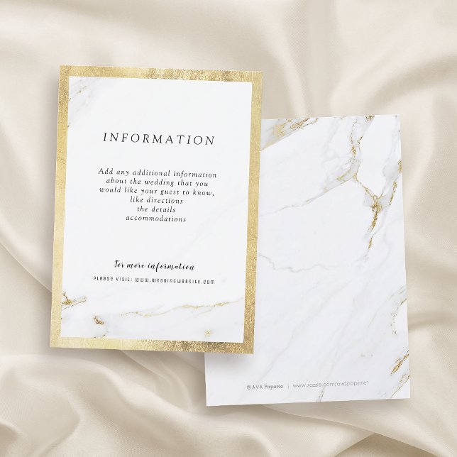 Imitate Goldmarmor Moderne Hochzeitskasse Begleitkarte (Faux gold marble modern wedding enclosure card)