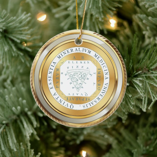 Imitate Goldmedaille Alchemy Pizza Medizin Weihnac Keramik Ornament (Baum)
