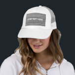 Imitate Grau Fabric Trucker Hat angepassten Text Truckerkappe<br><div class="desc">Graues Stofftuch - Text hinzufügen - Anpassbar</div>