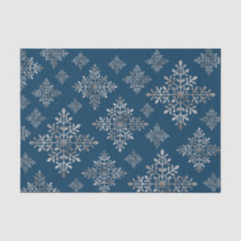 Imitate graue Schneeflocken auf blau (nicht echter Seidenpapier