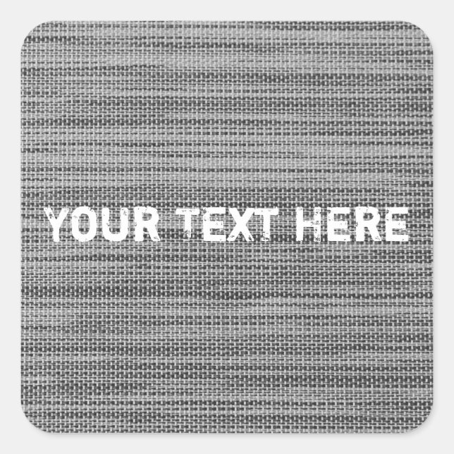 Imitate Graue Stoffe, benutzerdefinierte Textaufkl Quadratischer Aufkleber (Vorderseite)