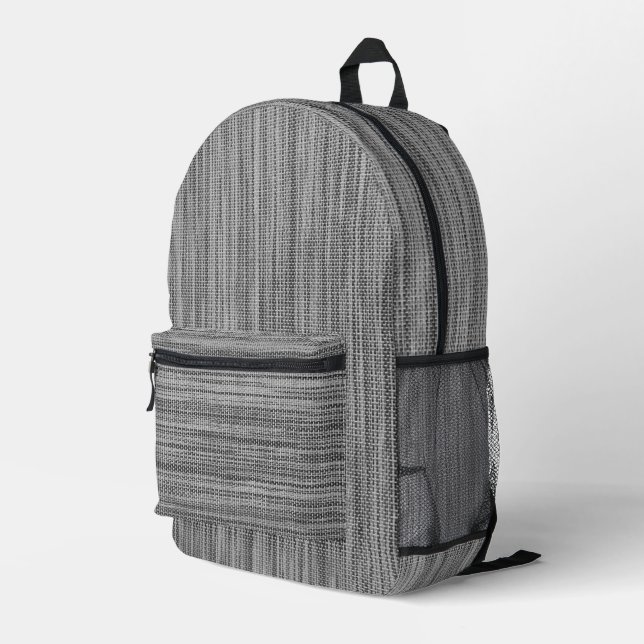 Imitate - Graues Stoffdesign - Rucksack (Rückseitige Ecke Rechts)