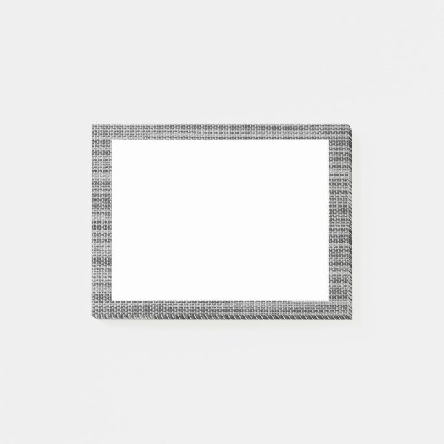 Imitate Gray Fabric Gerahmt Sticky Notes Post-it Klebezettel (Vorderseite)