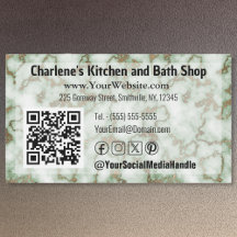 Imitate Green Gold Marmor Magnetic Business Card
