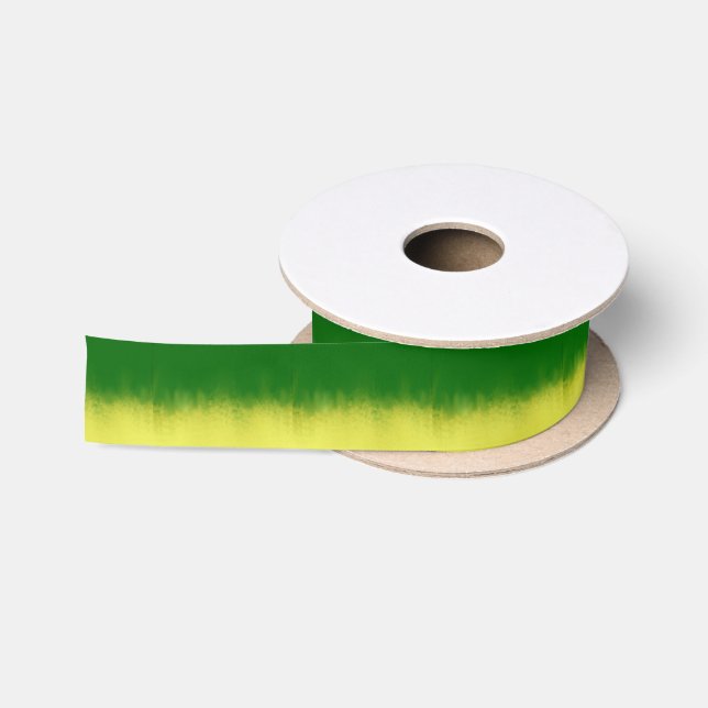Imitate Grüne Gelbe Tye Dye Ribbon Satinband (Spule)