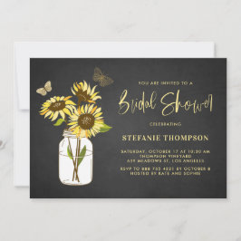 Imitate Halbpension Gelbe Sonnenblumen Brautparty Einladung