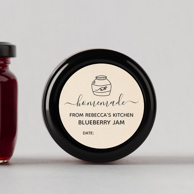 Imitate, hausgemacht | Jam Canning Label Runder Aufkleber (Von Creator hochgeladen)