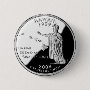Imitate Hawaii Staat Quarter Button