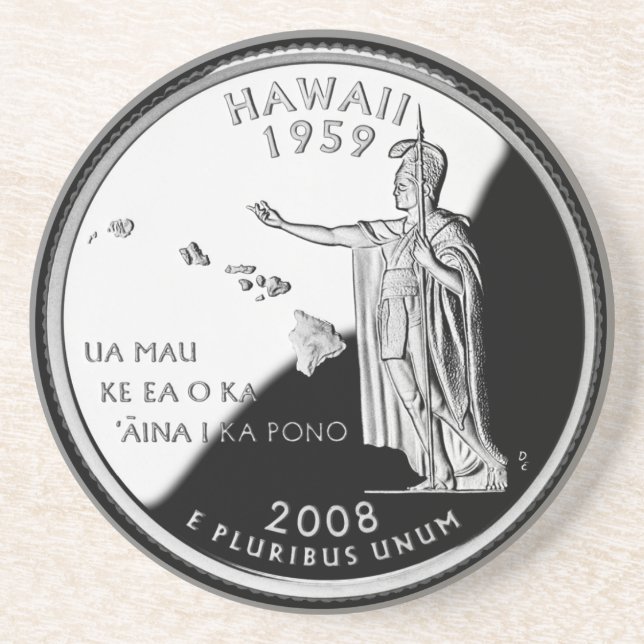 Imitate Hawaii Staat Quarter Getränkeuntersetzer (Vorne)