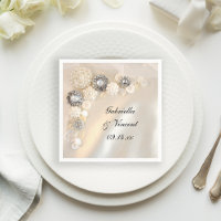Imitate Hochzeitsknöpfe mit weißer Perle und Diama