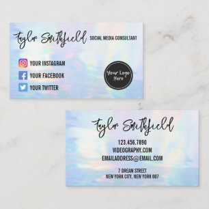 Imitate Holo Social Media Business Card Visitenkarte