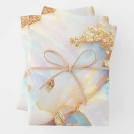 Imitate Holografische Iridescent Opal Crystal Fant Geschenkpapier Set
