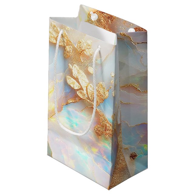 Imitate Holografische Iridescent Opal Crystal Fant Kleine Geschenktüte (Vorderseite Schrägansicht)