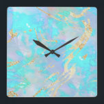 IMITATE holografische Opal Quadratische Wanduhr<br><div class="desc">Beachten Sie bitte,  dass der holografische Effekt nicht real ist,  sondern nur simuliert</div>